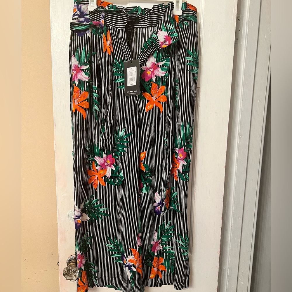 Paradise stripe Wide leg dress pant